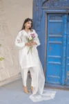 Dervesh Luxe | Merriam Wajid | Silk | White | Cut Work | Embroidary