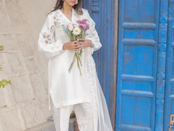 Dervesh Luxe | Merriam Wajid | Silk | White | Cut Work | Embroidary