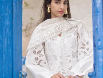 Dervesh Luxe | Merriam Wajid | Silk | White | Cut Work | Embroidary